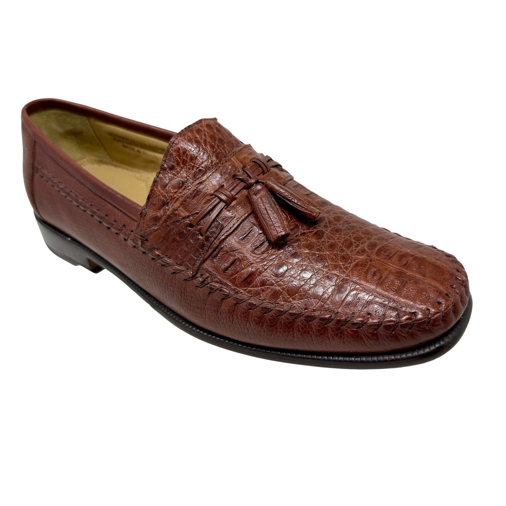 Brass Boot Men's Tassel Loafers Full Leather Made in Brazil / Spain Size 11 M - Picture 2 of 16